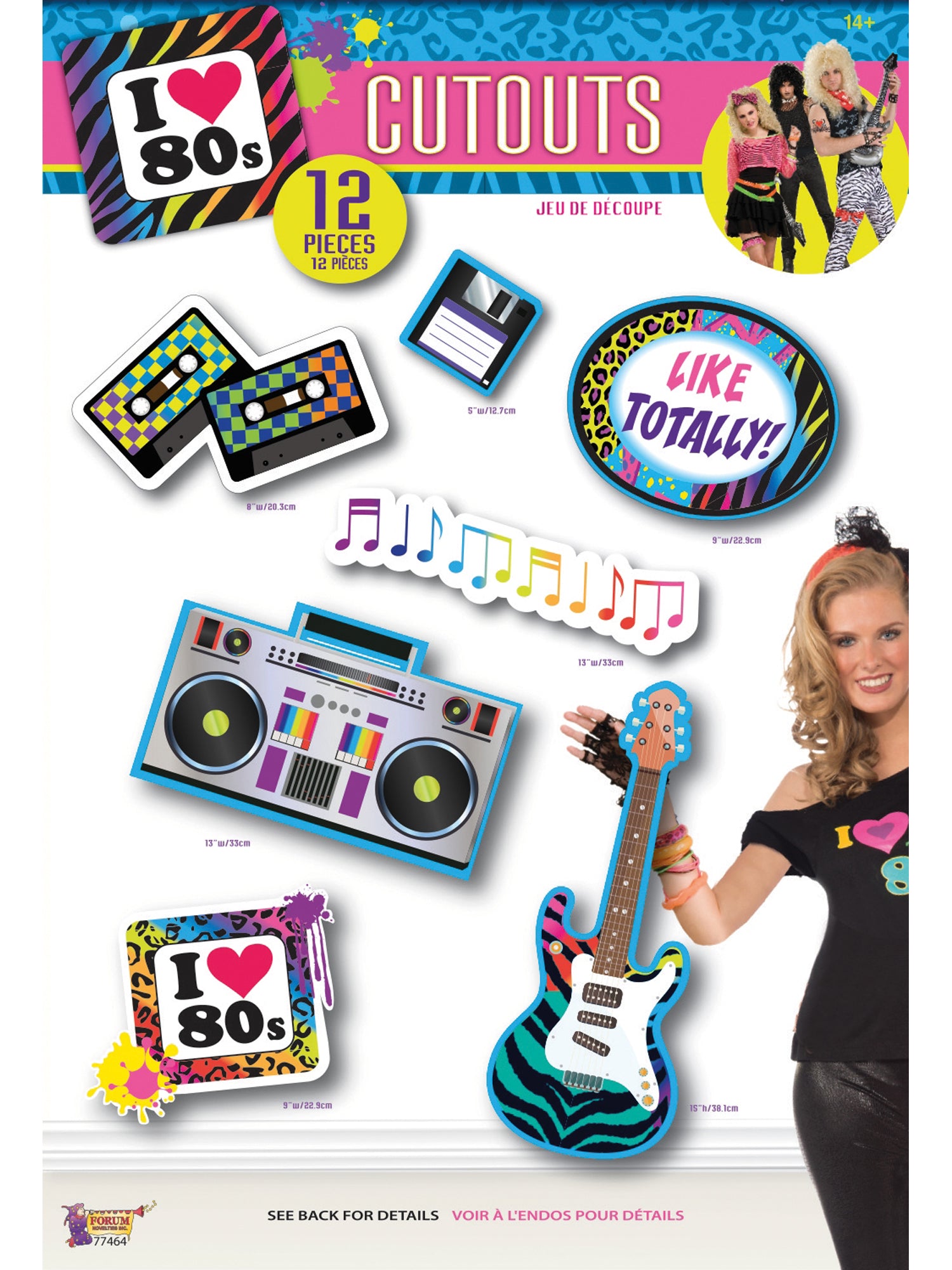 80s Party Cut Outs 12pc