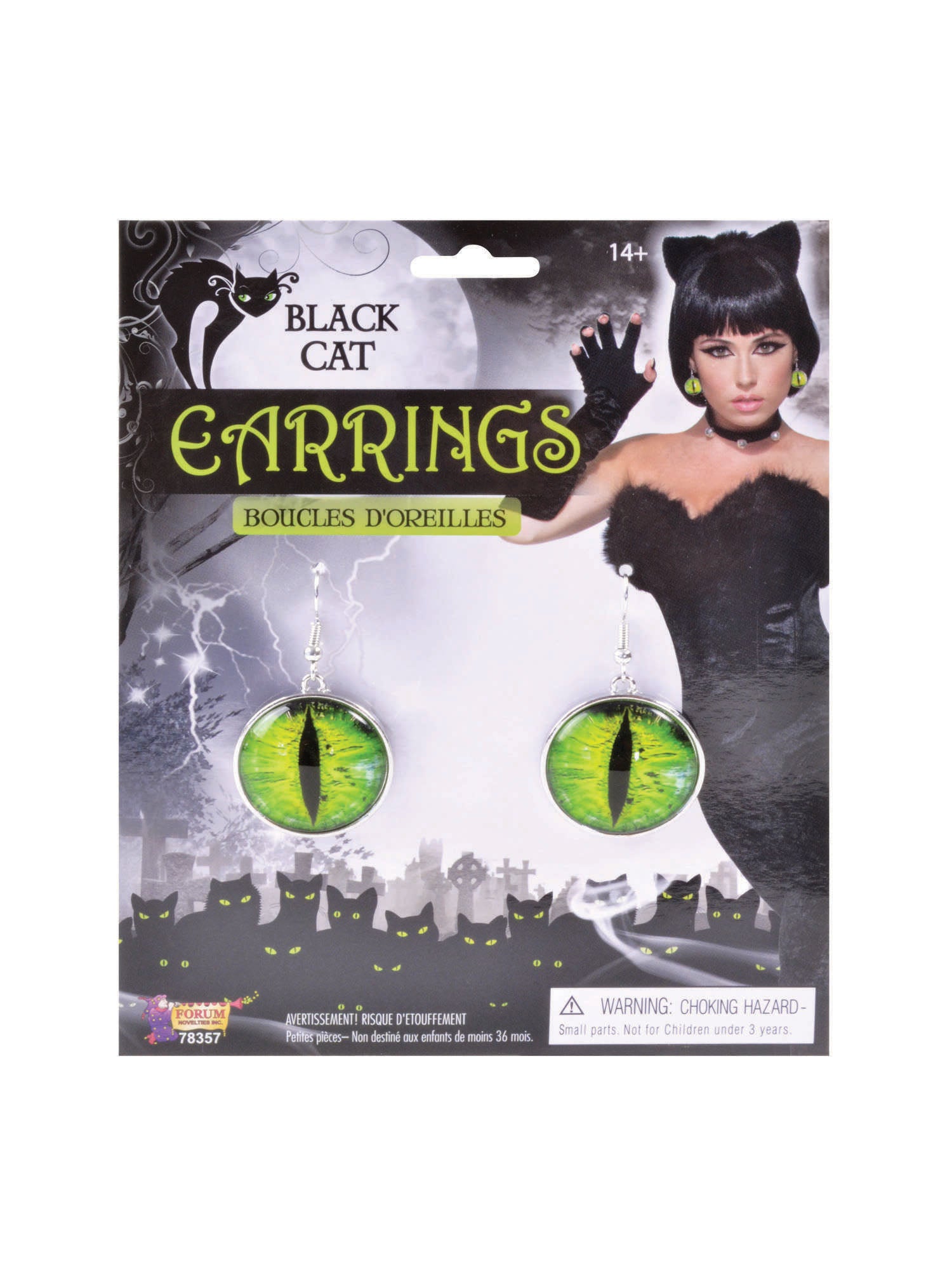 Black Cats Eyes Earrings***