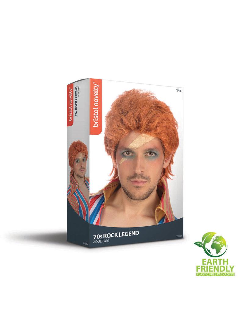 70S Rock Legend Wig (Orange) (Boxed)