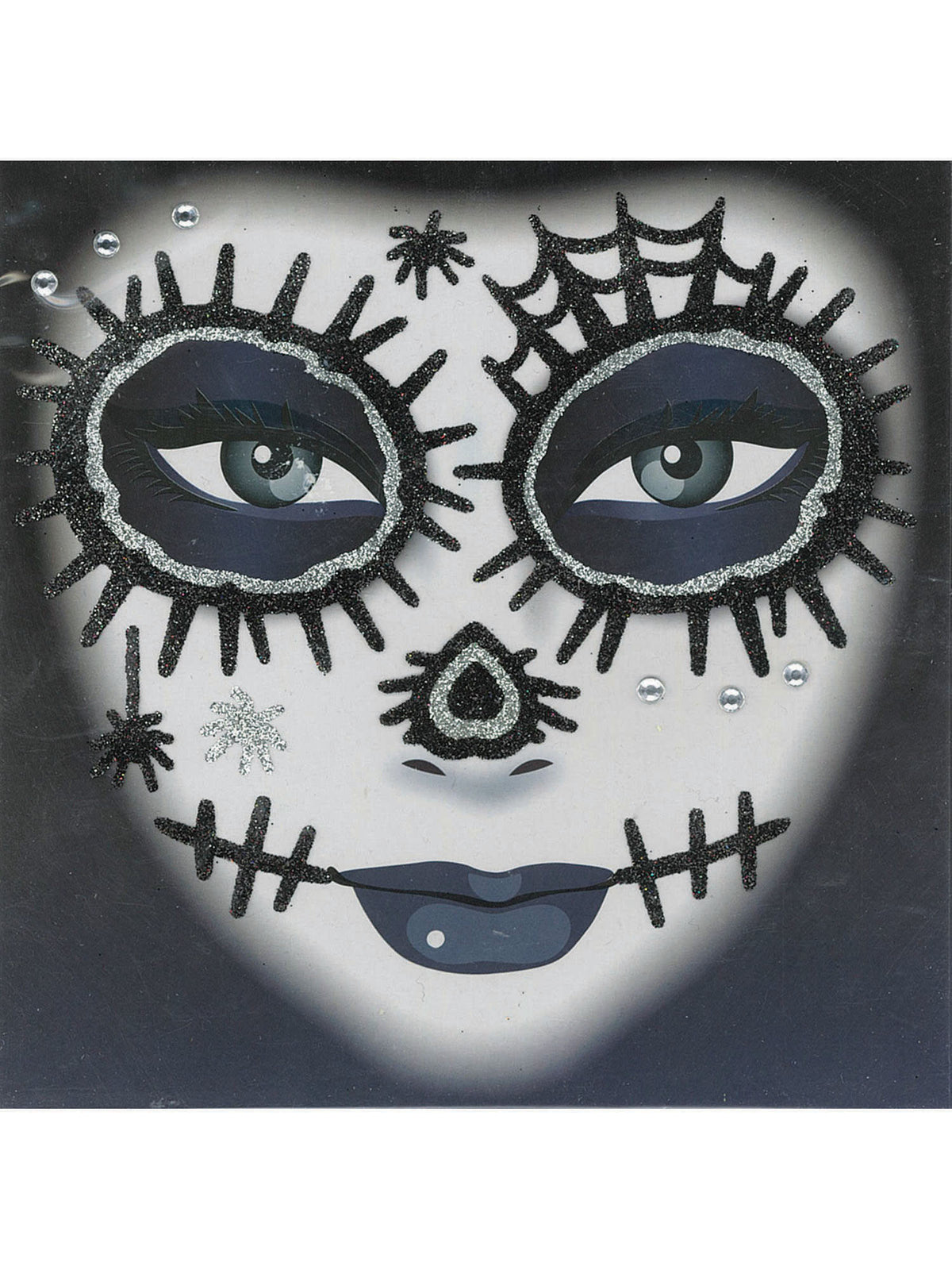 Day Of The Dead Glitter Tattoo Black (On Hold) 1
