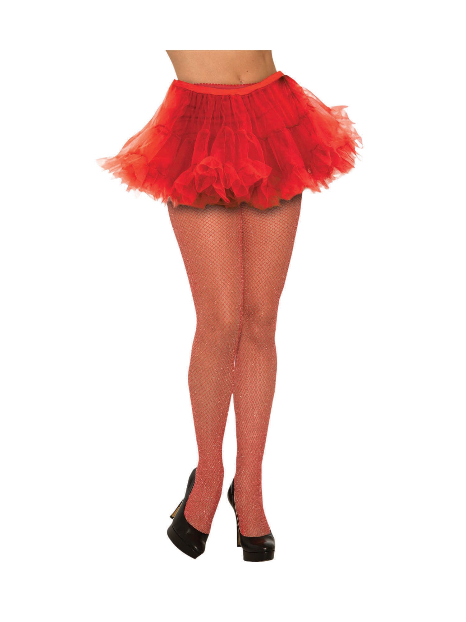 Fishnet Stockings Glitter Red