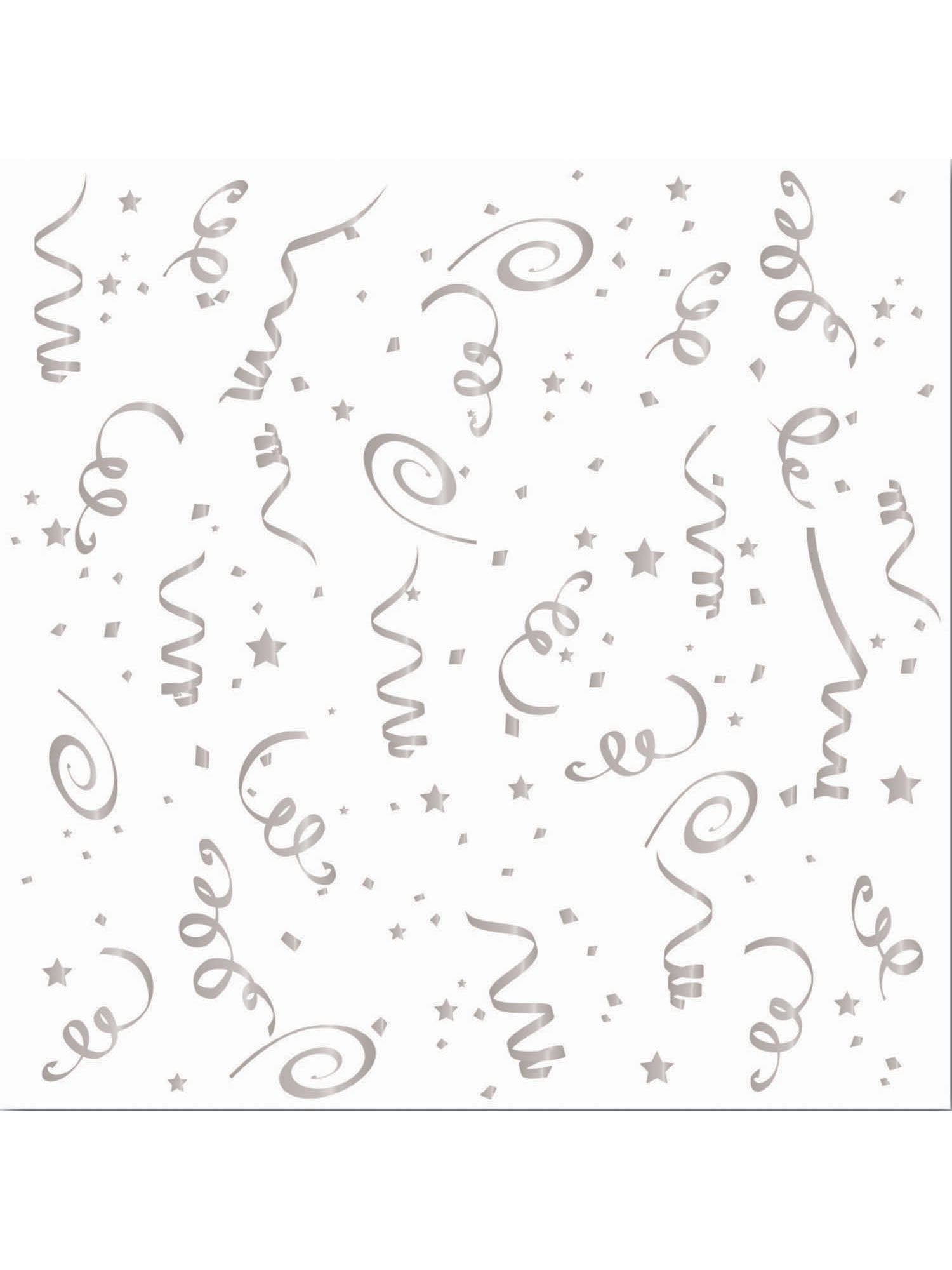 Silver Confetti Napkins Lge. ( 16 Pack)