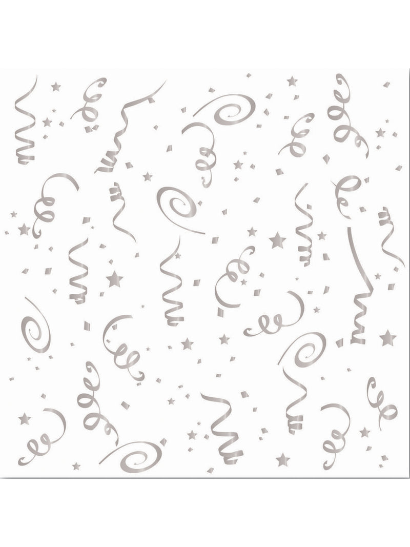 Silver Confetti Napkins Lge. ( 16 Pack)