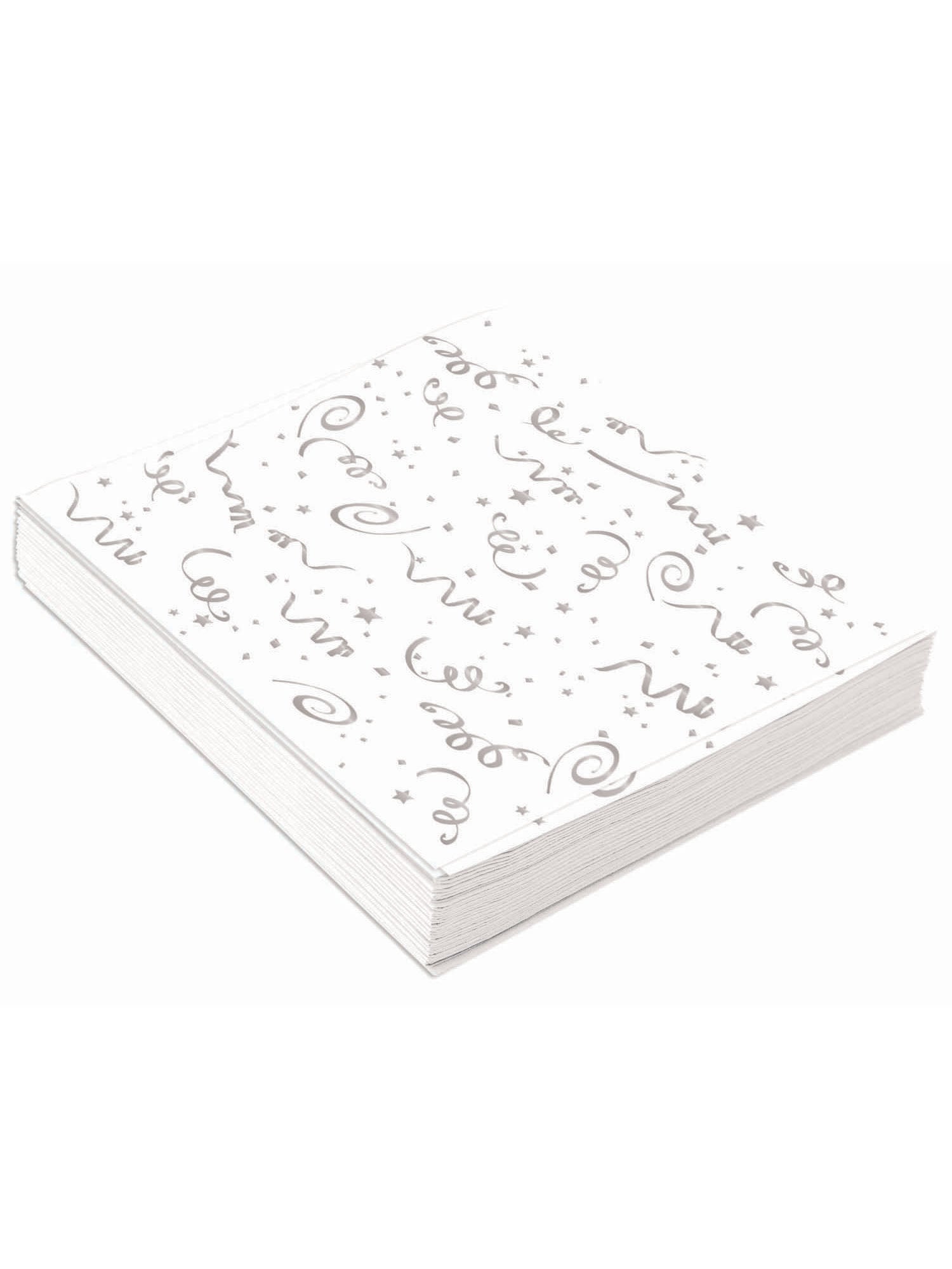 Silver Confetti Napkins Lge. ( 16 Pack)