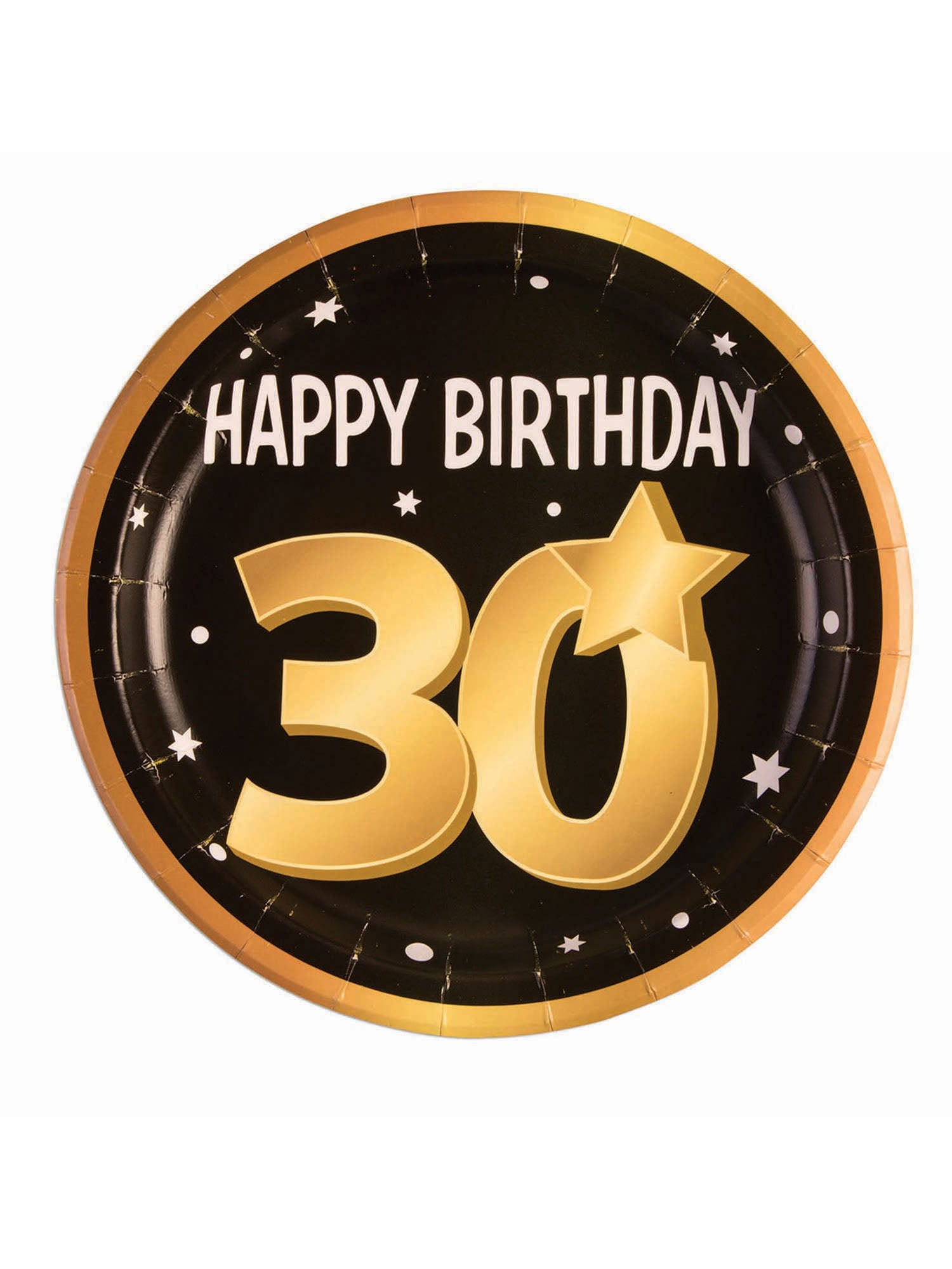 30th Birthday Paper Plates 9"( 8 in pkt)