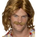 Retro Superstar Wig and Moustache Set