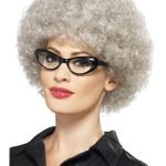 Vintage Grandma Grey Permed Wig