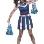 Zombie Cheerleader Costume, Blue