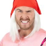 Retro Wrestling Superstar Blonde Wig Kit for Ultimate 90s Costume Transformation