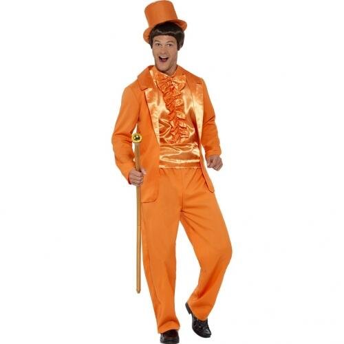 Retro 90s Tuxedo Orange Costume for Men - Medium, M