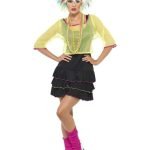 Electric Star 80s Pop Tart Costume - Vibrant Black & Yellow Ensemble with Headband