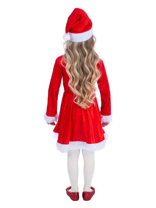 Mini Miss Santa Costume, Red - Image 3